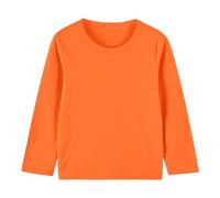 Keepink Girls Boy Kids Tops Cotton Long Sleeve Round Neck T-Shirt Plain Layering Tees Loose Tunic Blouses Stretch Uniform PE School Tee Everyday Basic Top 1-13 Years Clearance