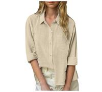 Keepink Girls Shirts 5-14 Years Girls Boys Collar Long Sleeve Button Down Blouse Plain Oversized Cotton Linen Tops Chlid Teens Formal School Uniform Shirt Casual Tunic Top T Shirts