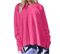 Keepink Gym Tops for Women UK Loose Fit Long Sleeve Tops Solid Crew Neck Tunic Blouse Basic Oversized Shirts with Thumb Holes Yoga Running Exercise Tee Pullover Clearance