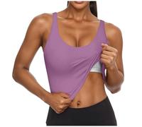 Keepink Gym Tops for Women with Built in Bra Sleeveless Workout Tank Top Stretch Cotton Casual Vest Blouse Seamless Summer Tshirt Plain Cami Tees Racerback Athletic Yoga Shirts