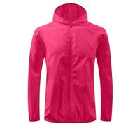 Keepink Hooded Raincoat Jacket Unisex Adult Men & Women Long Sleeve Rain Jackets Quick Dry Waterproof Jacket Outdoor Windproof Casual Zipper Windbreaker with Pockets Plus Size 8-20