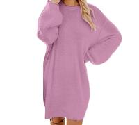 Keepink Jumpers Dresses for Women UK Sale Long Sleeve Knitted Dress Oversized Soft Warm Sweater Dress Elegant Party Dreses Fall Winter Long Tunic Dress for Leggings Plus Size