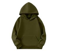 Keepink Jumpers for Girls UK Cute Oversized Hoodies Teen Girls Long Sleeve Fleece Hooded Sweatshirt Solid Casual Pullover Tops with Pocket Children Shirt Kids Preppy Clothes Age 4-14
