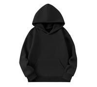 Keepink Jumpers for Girls UK Cute Oversized Hoodies Teen Girls Long Sleeve Fleece Hooded Sweatshirt Solid Casual Pullover Tops with Pocket Children Shirt Kids Preppy Clothes Age 4-14