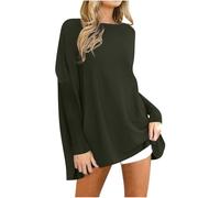 Keepink Jumpers for Women UK Clearance Long Sleeve Shirts Round Neck Casual Tunic Tops Lightweight Soft Comfy Sweaters Drop Shoulder Oversized Sweatshirts Athletic Fall Pullover