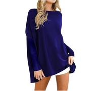Keepink Jumpers for Women UK Clearance Long Sleeve Shirts Round Neck Casual Tunic Tops Lightweight Soft Comfy Sweaters Drop Shoulder Oversized Sweatshirts Athletic Fall Pullover