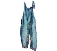 Keepink Jumpsuit for Women UK Casual Vintage Print Sleeveless Playsuit Summer Ladies Dungarees Loose Baggy Overall Long Jumpsuit Playsuit Trousers Pants Dungarees