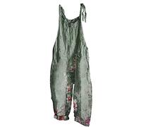 Keepink Jumpsuit for Women UK Casual Vintage Print Sleeveless Playsuit Summer Ladies Dungarees Loose Baggy Overall Long Jumpsuit Playsuit Trousers Pants Dungarees