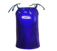 Keepink Kids' Girls Sleeveless Tank Top Sequin Adjustable Strap Vest Top Metallic Camisole Tops Cami Shirts Sparkly Dance Studio Wear for Junior Performers Tie-Back Glitter Tees 4-14Y