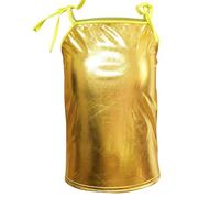 Keepink Kids' Girls Sleeveless Tank Top Sequin Adjustable Strap Vest Top Metallic Camisole Tops Cami Shirts Sparkly Dance Studio Wear for Junior Performers Tie-Back Glitter Tees 4-14Y