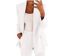 Keepink Ladies Blazer Suit Set Trouser Suits for Women Elegant Wedding Suits 2 Piece Outfits Long Sleeve Button Jacket with High Waist Pants Business Work Office Wear Outerwear