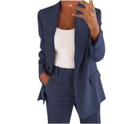 Keepink Ladies Blazer Suit Set Trouser Suits for Women Elegant Wedding Suits 2 Piece Outfits Long Sleeve Button Jacket with High Waist Pants Business Work Office Wear Outerwear