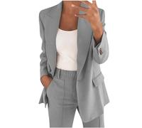 Keepink Ladies Blazer Suit Set Trouser Suits for Women Elegant Wedding Suits 2 Piece Outfits Long Sleeve Button Jacket with High Waist Pants Business Work Office Wear Outerwear