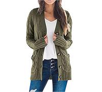 Keepink Ladies Cardigan with Pockets UK V Neck Knit Sweater Cardigan Elegant Coats Button Up Long Shrugs Long Sleeve Open Front Cover Up Oversized Jumper Jeckets Smart Casual Outerwear