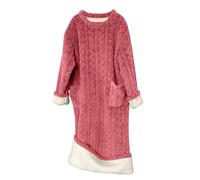 Keepink Ladies Nightdress UK Women's Fleece Nightgown Winter Warm Fleece Pyjamas Bathrobe Oversized Long Sleeve Sleepdress Housecoats Long Dressing Gowns Pocket Thermal Sleepwear Dress