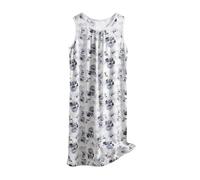 Keepink Ladies Nighties UK Women's Plus Size Floral Printed Nightshirt Summer Nightgown Crew Neck Sleeveless Sleep Dress Oversized Casual Loungewear Nightdresses for Sleep Home
