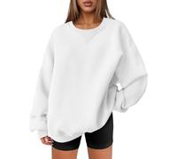 Keepink Ladies Sweatshirts Without Hood Solid Crew Neck Tunic Pullover Casual Long Sleeves Fleece Tops Lightweight Loose Jumpers Sportswear Sweat Shirt for Women UK Size 8-16 Sale