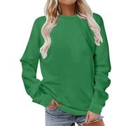 Keepink Ladies Sweatshirts Without Hood Womens Jumpers Solid Loose Fit Long Sleeve Tunic Tops Comfy Casual Sweat Shirts Crew Neck Pullover Lightweight Plus Sizes Hoodies