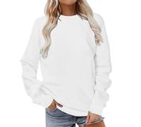 Keepink Ladies Sweatshirts Without Hood Womens Jumpers Solid Loose Fit Long Sleeve Tunic Tops Comfy Casual Sweat Shirts Crew Neck Pullover Lightweight Plus Sizes Hoodies
