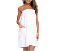 Keepink Ladies Towel Wrap Cotton Housecoats Women's Spa Wraps Lightweight Knee Length Bath Body Wrap Shower Towels Dressing Gowns Soft Towelling Bathrobe Beach Gym Towelling Robe Cover Up