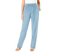 Keepink Ladies Trousers Elasticated Waist Solid Color Women Pull Up Pants Formal Office Work Trousers Casual Loose Pants Comfy Bottoms Straight Leg Trousers Finely Soft Ribbed Stretch