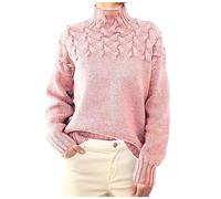 Keepink Ladies Winter Jumpers Turtleneck Batwing Long Sleeve Tops Soft Cable Knit Jumper Warm Cashmere Sweater Oversized Tunic Pullover Smart Casual Blouse Textured Jumper Sweatshirts