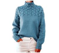 Keepink Ladies Winter Jumpers Turtleneck Batwing Long Sleeve Tops Soft Cable Knit Jumper Warm Cashmere Sweater Oversized Tunic Pullover Smart Casual Blouse Textured Jumper Sweatshirts