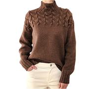 Keepink Ladies Winter Jumpers Turtleneck Batwing Long Sleeve Tops Soft Cable Knit Jumper Warm Cashmere Sweater Oversized Tunic Pullover Smart Casual Blouse Textured Jumper Sweatshirts