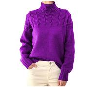 Keepink Ladies Winter Jumpers Turtleneck Batwing Long Sleeve Tops Soft Cable Knit Jumper Warm Cashmere Sweater Oversized Tunic Pullover Smart Casual Blouse Textured Jumper Sweatshirts