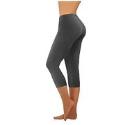 Keepink Leggings for Women UK with Pockets Petite High Waist 3/4 Length Trousers Soft Stretch Pants Active Jogging Bottoms Ladies Capris Legging for Gym Yoga Workout Running