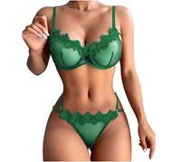 Keepink Lingerie Sets for Women UK Sexy Plus Size 2 Pieces Bra and Knickers Sets See Through Nightwear Naughty Babydoll Bodysuit Erotic Underwear for Valentines Honeymoon Cheap