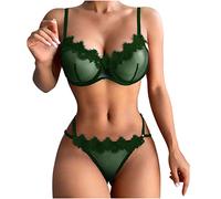 Keepink Lingerie Sets for Women UK Sexy Plus Size 2 Pieces Bra and Knickers Sets See Through Nightwear Naughty Babydoll Bodysuit Erotic Underwear for Valentines Honeymoon Cheap