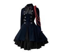 Keepink Plus Size Dress Womens Retro Renaissance Medieval Costume Dresses Fancy Evening Dress Long Sleeve Puffy Dress Retro Steampunk Corset Gothic Dress Halloween Dress UK 8-22 Sale