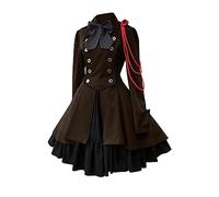 Keepink Plus Size Dress Womens Retro Renaissance Medieval Costume Dresses Fancy Evening Dress Long Sleeve Puffy Dress Retro Steampunk Corset Gothic Dress Halloween Dress UK 8-22 Sale