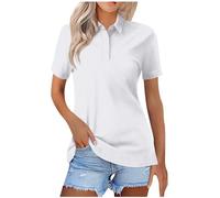 Keepink Polo Shirts for Women UK Short Sleeve Summer Tops Button V Neck Collared Shirt Business Casual Dressy Blouses Graphic Print Basic Tees Loose Tunic Tops for Work Golf Sale