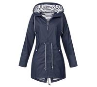 Keepink Rain Coats for Women Waterproof Hoodie Jackets Plain Windproof Zipper Windbreaker Adjustable Lightweight Raincoat with Pockets Packable Outwear Large 8-22 Clearance