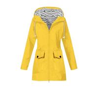 Keepink Rain Coats for Women Waterproof with Hood Lightweight Long Raincoat Jacket Ladies Windbreaker Full Zip Breathable Windproof Trench Coat for Hiking Outdoors Active Outwear Uk