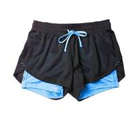 Keepink Running Shorts Womens 2 in 1 Gym Shorts Casual Lightweight Mesh Double Layer Bottoms Quick Dry Sports Tennis Gym Workout Bottoms Ladies Short Leggings Comfy Jogging Pants