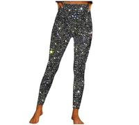 Keepink Sequin Trousers Women Skinny High Waisted Sparkly Leggings Pants Slim Fit Glitter Jogger Pants Stretchy Casual Yoga Pants Party Night Clubwear 70S Disco Outfits