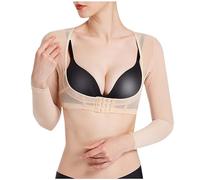 Keepink Shaper Tops for Women Long Sleeve Arm Compression Sleeves Post Surgery Liftup Front Closure Bra Top Slimmer Posture Corrector Tummy Control Shapewear Plus Size