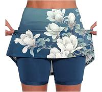 Keepink Skorts for Women UK Athletic Tennis Skirt with Shorts Casual Golf Skort High Waist Workout Summer Skirts Plus Size Knee Length Pants Running Sport Going Out Shorts S-5XL