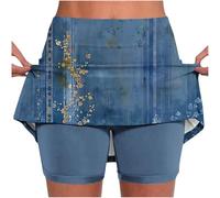 Keepink Skorts for Women UK Athletic Tennis Skirt with Shorts Casual Golf Skort High Waist Workout Summer Skirts Plus Size Knee Length Pants Running Sport Going Out Shorts S-5XL