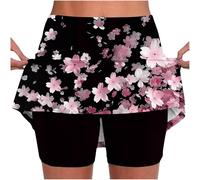 Keepink Skorts for Women UK Athletic Tennis Skirt with Shorts Casual Golf Skort High Waist Workout Summer Skirts Plus Size Knee Length Pants Running Sport Going Out Shorts S-5XL
