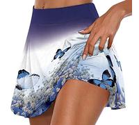 Keepink Skorts for Women UK with Inner Shorts Summer Golf Tennis Skirts Athletic Running Workout Skorts Ladies Lightweight Quick Dry Active Pants Breathable Skort Bike Shorts