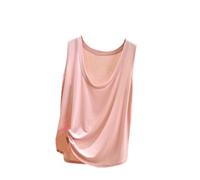 Keepink Sleep Shirts for Women UK Modal Round Neck Camisole Tops Solid Color Pajamas Tank Top Basic Loose Sleeveless Tees Thin Bottoming Shirt Homewear Loungewear T Shirts Sale