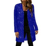 Keepink Sparkly Cardigans for Women UK Glittering Sequin Mesh Evening Jacket Shimmer Glitter Open Front Outerwear Coat Casual Sparkling Long Sleeve Cover-Up for Parties Cocktail