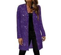 Keepink Sparkly Cardigans for Women UK Glittering Sequin Mesh Evening Jacket Shimmer Glitter Open Front Outerwear Coat Casual Sparkling Long Sleeve Cover-Up for Parties Cocktail