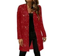 Keepink Sparkly Cardigans for Women UK Glittering Sequin Mesh Evening Jacket Shimmer Glitter Open Front Outerwear Coat Casual Sparkling Long Sleeve Cover-Up for Parties Cocktail