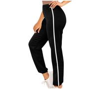 Keepink Sport Pants for Womens Y2K Striped Side Jogger Yoga Running Trousers Loose Lounge Pants Elastic Waist Sweatpants Workout Tapered Pants Activewear Track Bottom