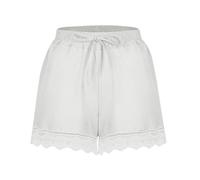 Keepink Summer Shorts for Women UK Plus Size Cotton Linen Shorts Lace Loose Casual Short Pants Comfy Elastic Drawstring Pyjama Bottoms Beach Ladies Tracksuit Bottom S-5XL Sale